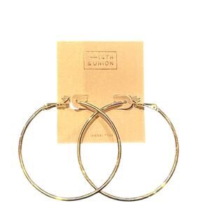 14th & Union Shiny Gold Hoop Earrings NWT